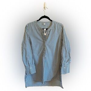 Old Navy Blue White Striped Button-Up Shirt NWT | Size L | Classic & Casual